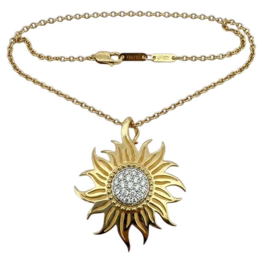 Carrera y Carrera 18k Yellow Gold Diamond Sun Pendant Necklace
