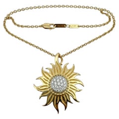 Carrera y Carrera Halskette mit „Diamond Sun“-Anhänger aus 18-karätigem Gelbgold