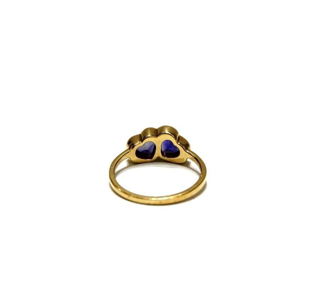 Heart Cut CARRERA Y CARRERA 18K Yellow Gold Iolite Hearts Ring For Sale