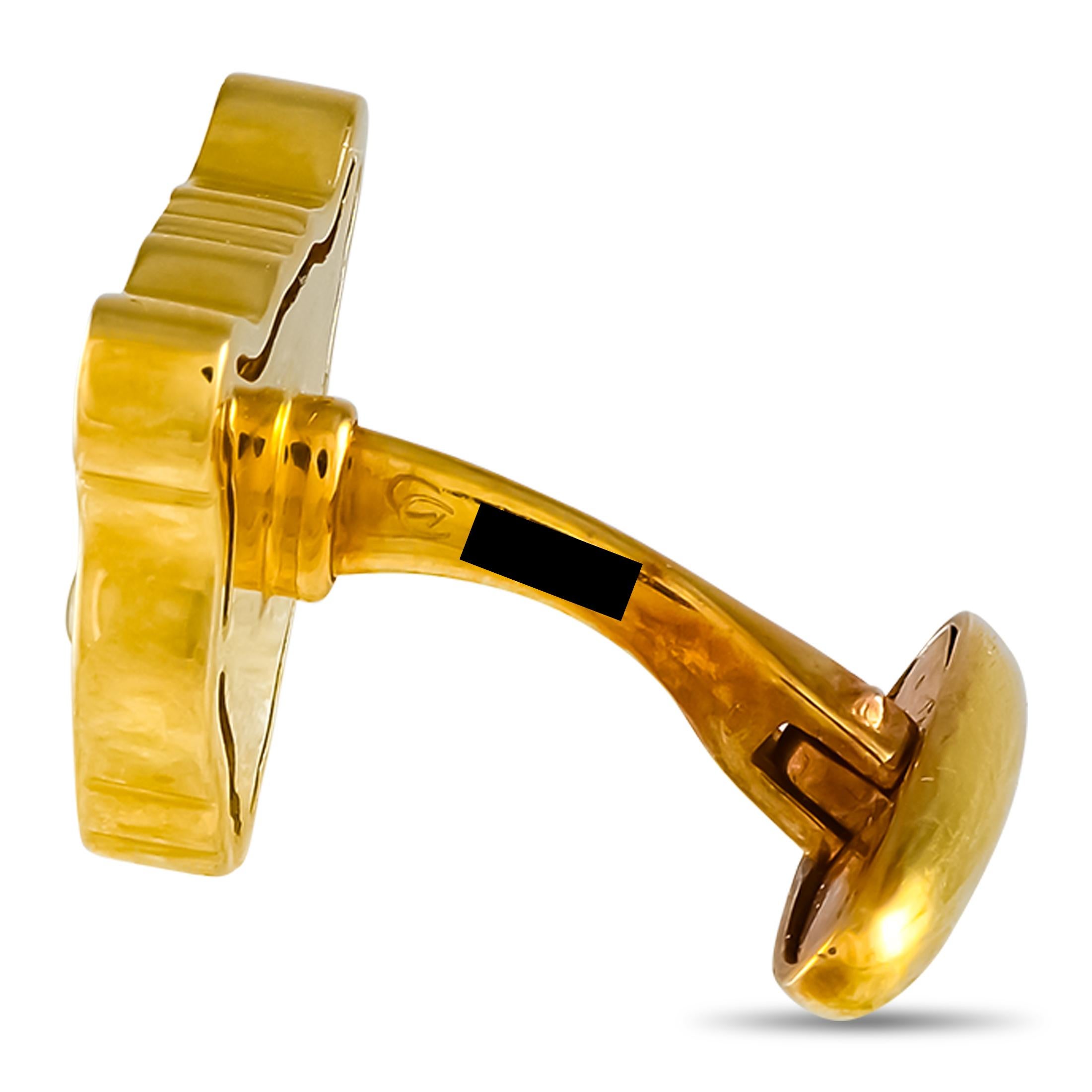 Carrera y Carrera Manschettenknöpfe mit Leopardenmotiv aus 18 Karat Gelbgold im Zustand „Hervorragend“ im Angebot in Southampton, PA