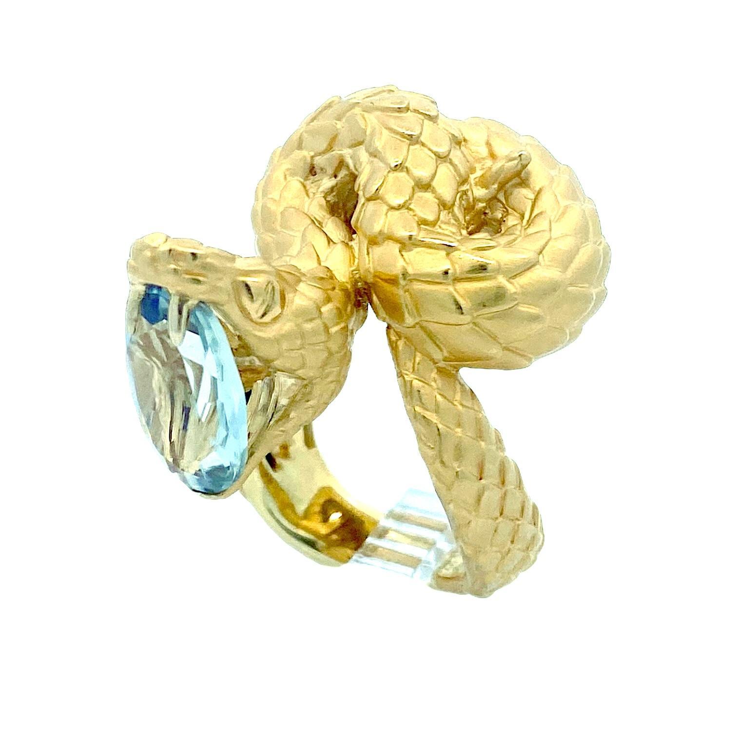 Art Nouveau Carrera y Carrera 18K Yellow Gold Snake Ring
