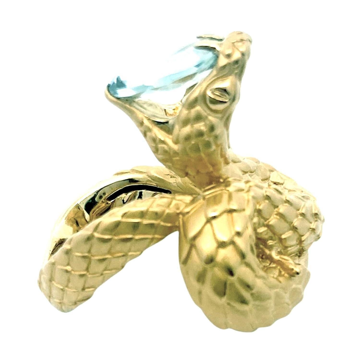 Oval Cut Carrera y Carrera 18K Yellow Gold Snake Ring