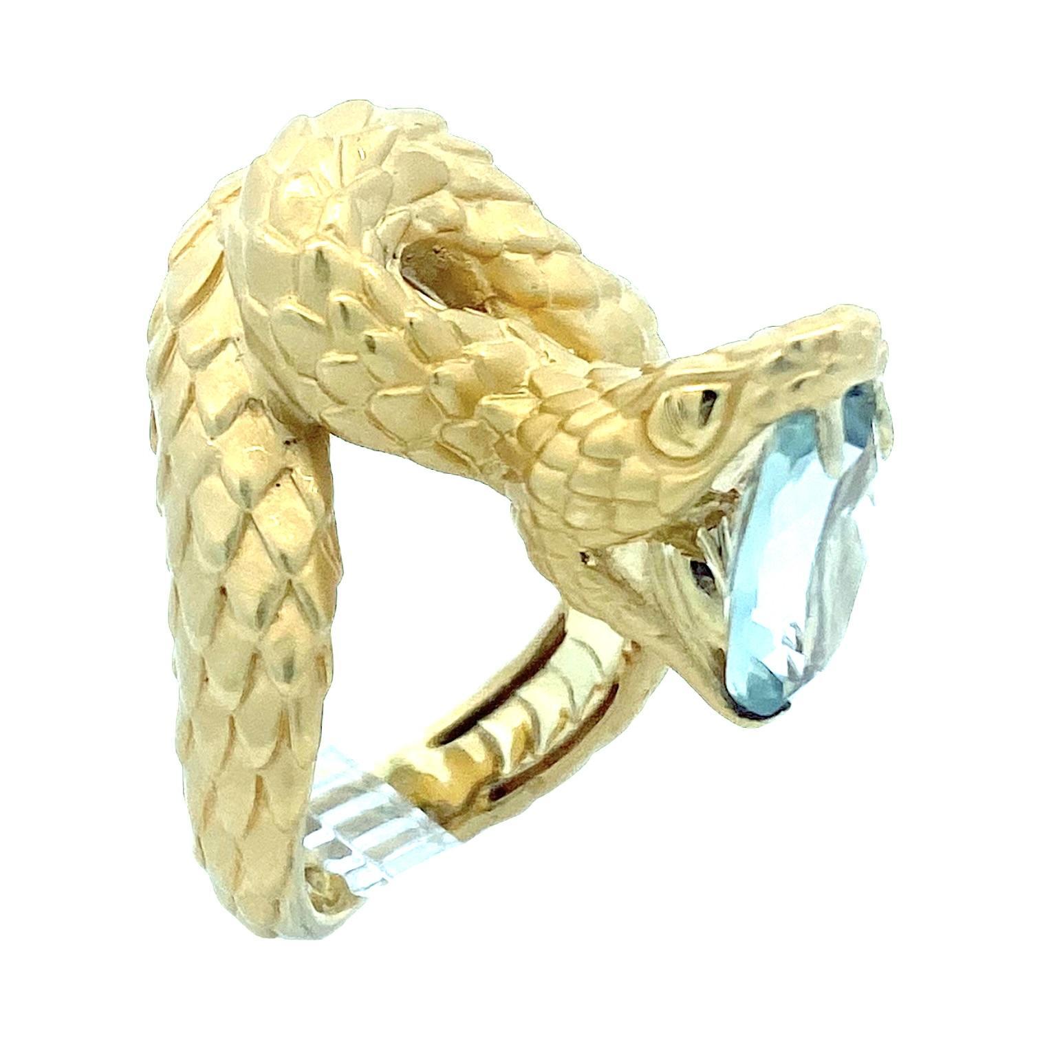 Women's or Men's Carrera y Carrera 18K Yellow Gold Snake Ring