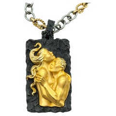 CARRERA y CARRERA 18K yellow gold / Steel "Adam & Eve" Pendant Necklace