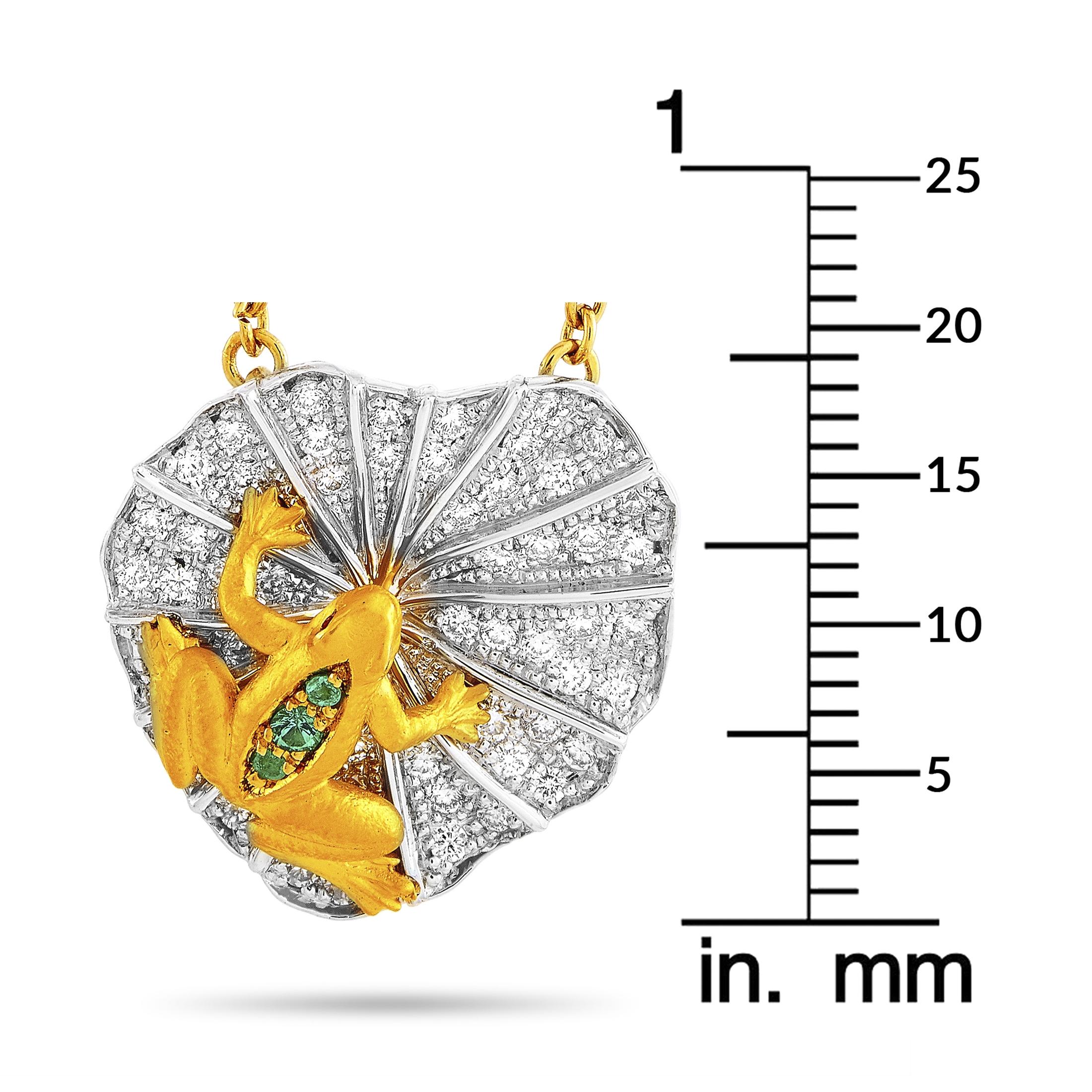 Carrera y Carrera 18k Yellow/White Gold 0.50 Ct Diamond, Ruby & Emerald Necklace 2