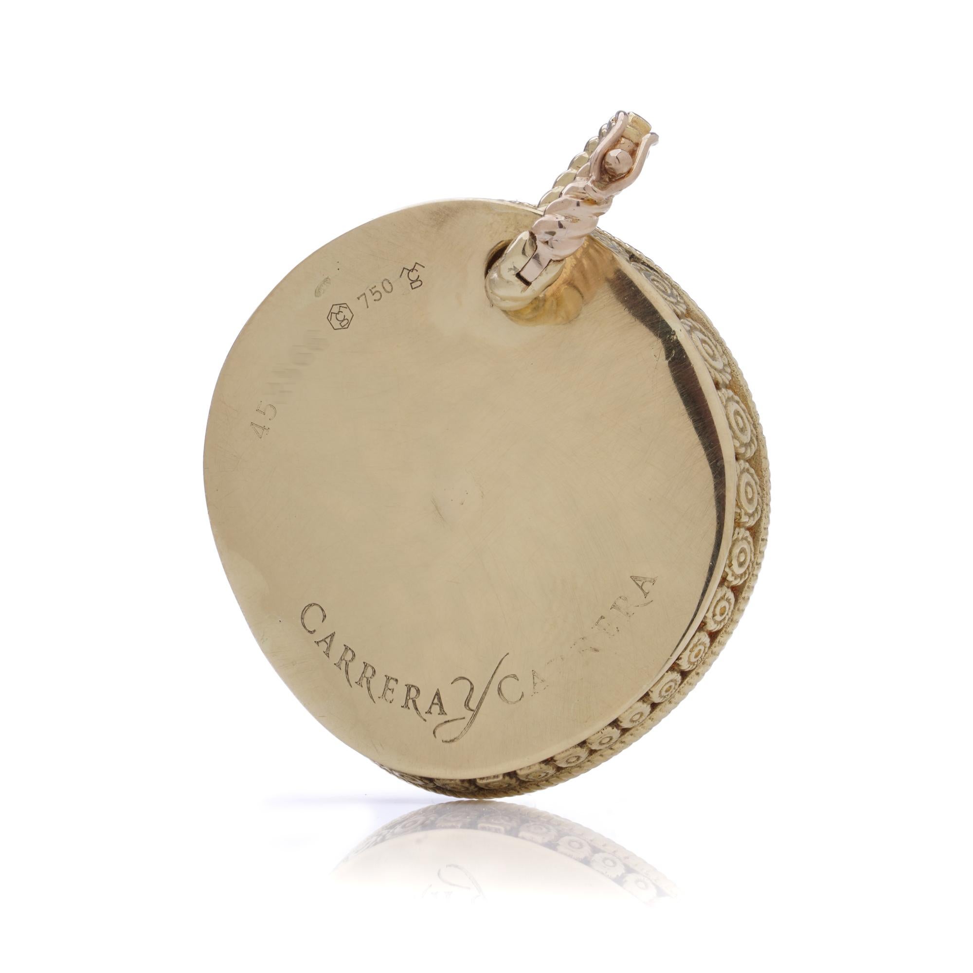 Carrera y Carrera Pendentif Ruedo en or 18kt et diamants en vente 1