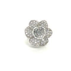 Carrera Y Carrera 18KT White Gold 1.94Ct. Diamond Gardenia Flower Ring
