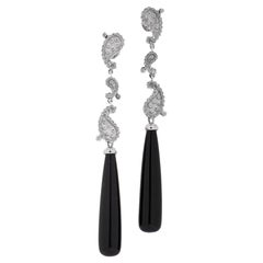 Carrera y Carrera 18kt White Gold Day & Night Earrings with Onyx Drops