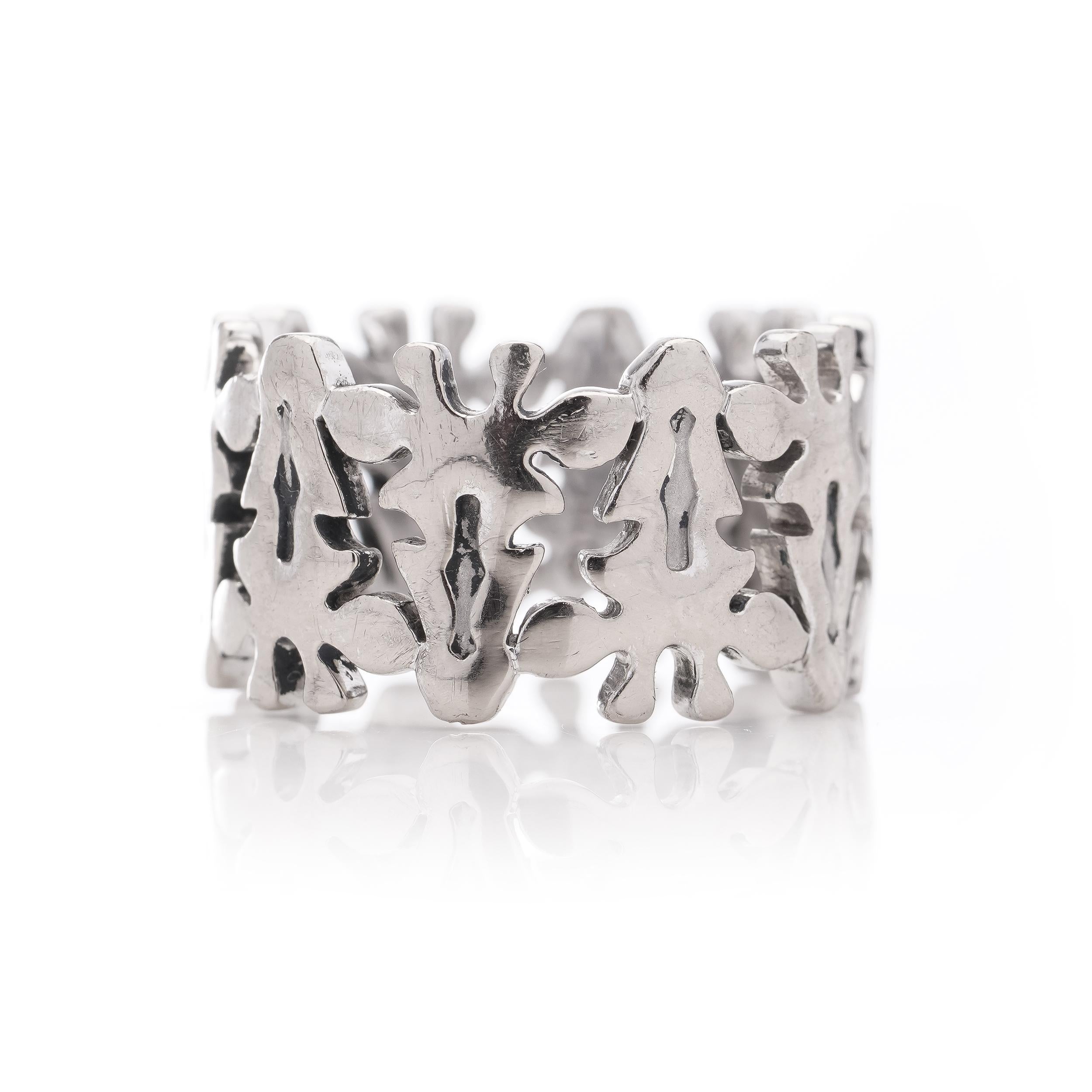 Carrera y Carrera 18kt. white gold giraffe head band ring 2