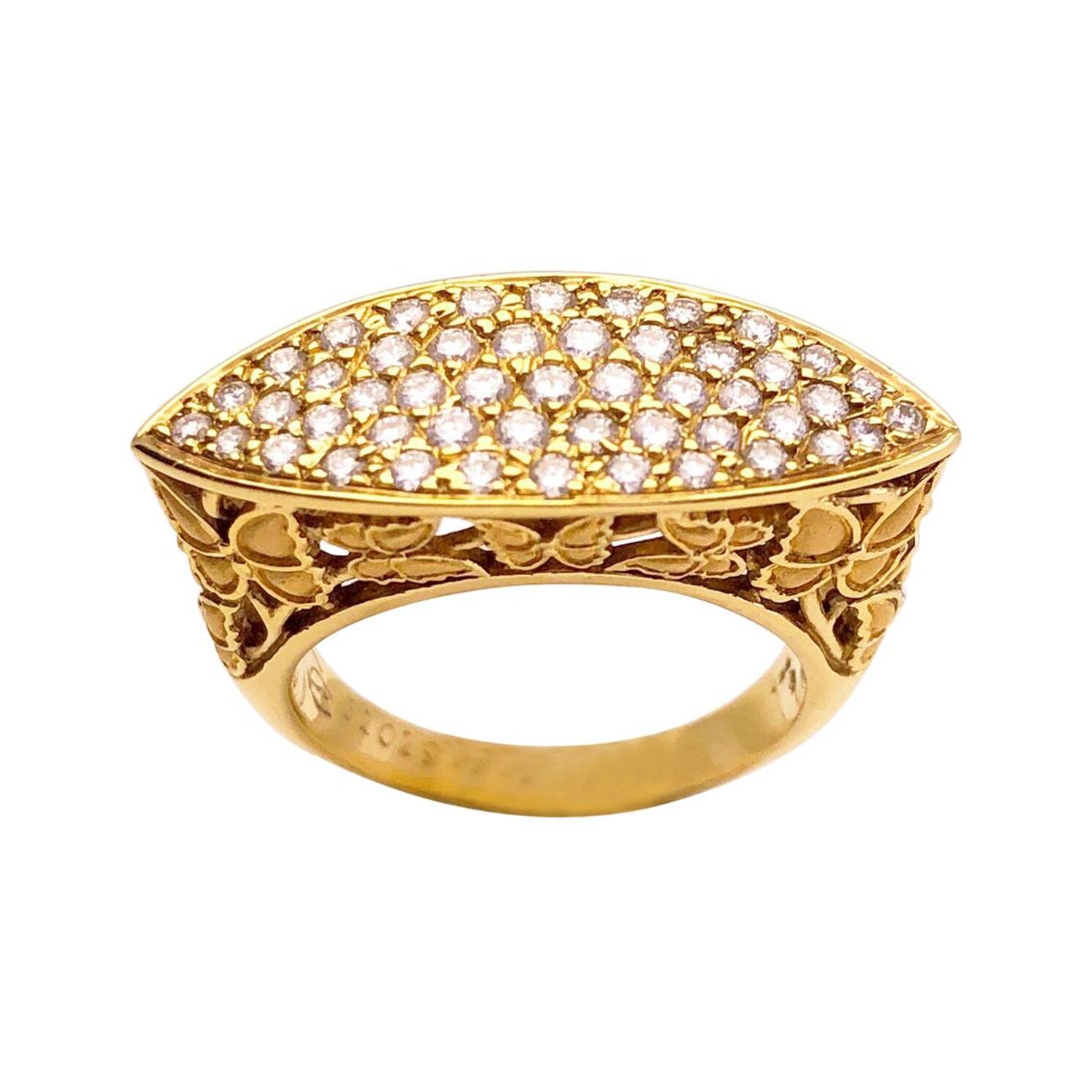 Carrera Y Carrera 18 Karat Yellow Gold and .65 Carat, Diamond Butterfly Ring  For Sale at 1stDibs