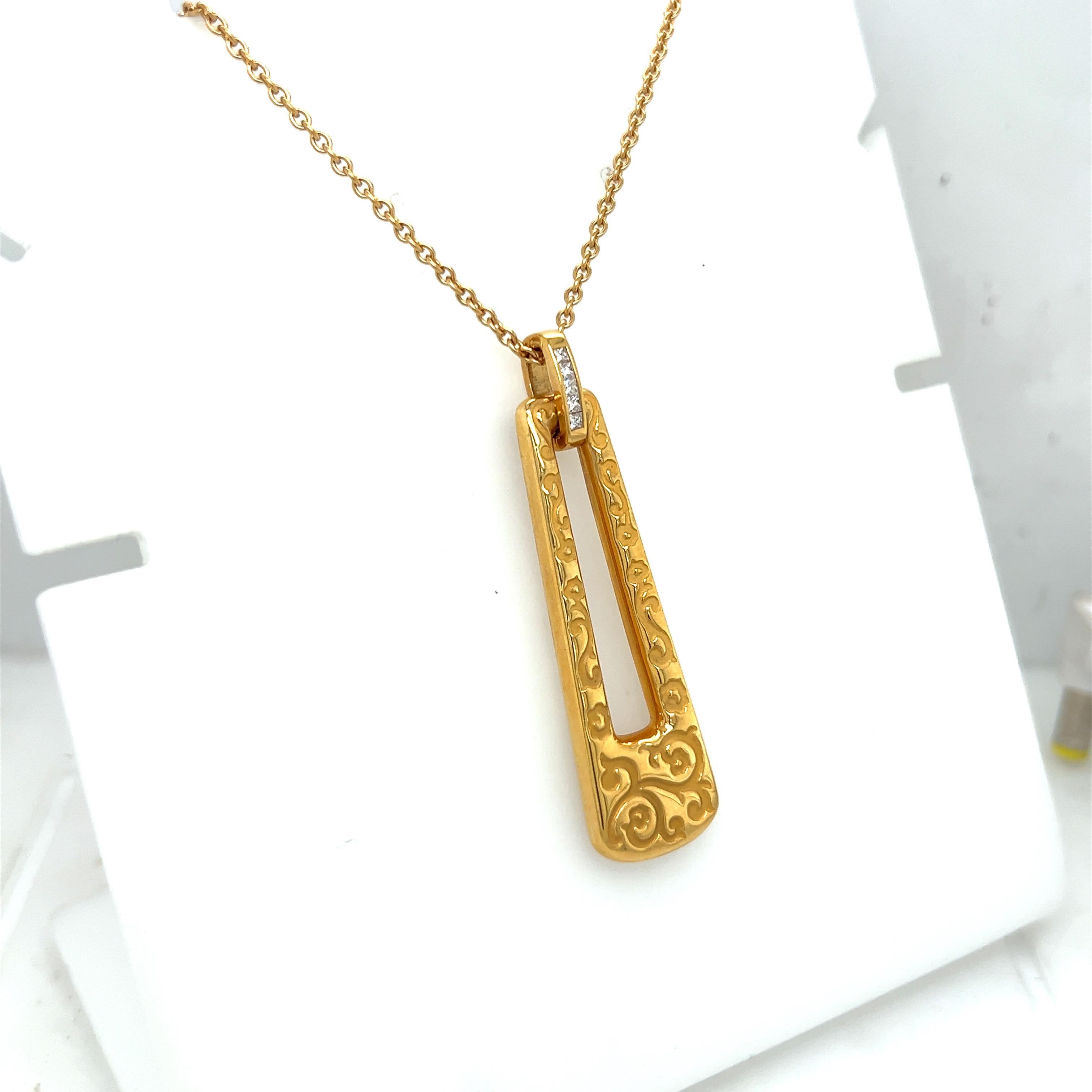 Contemporain Carrera Y Carrera Pendentif « Cordoba » en or jaune 18 carats avec diamants 0,14 carat en vente