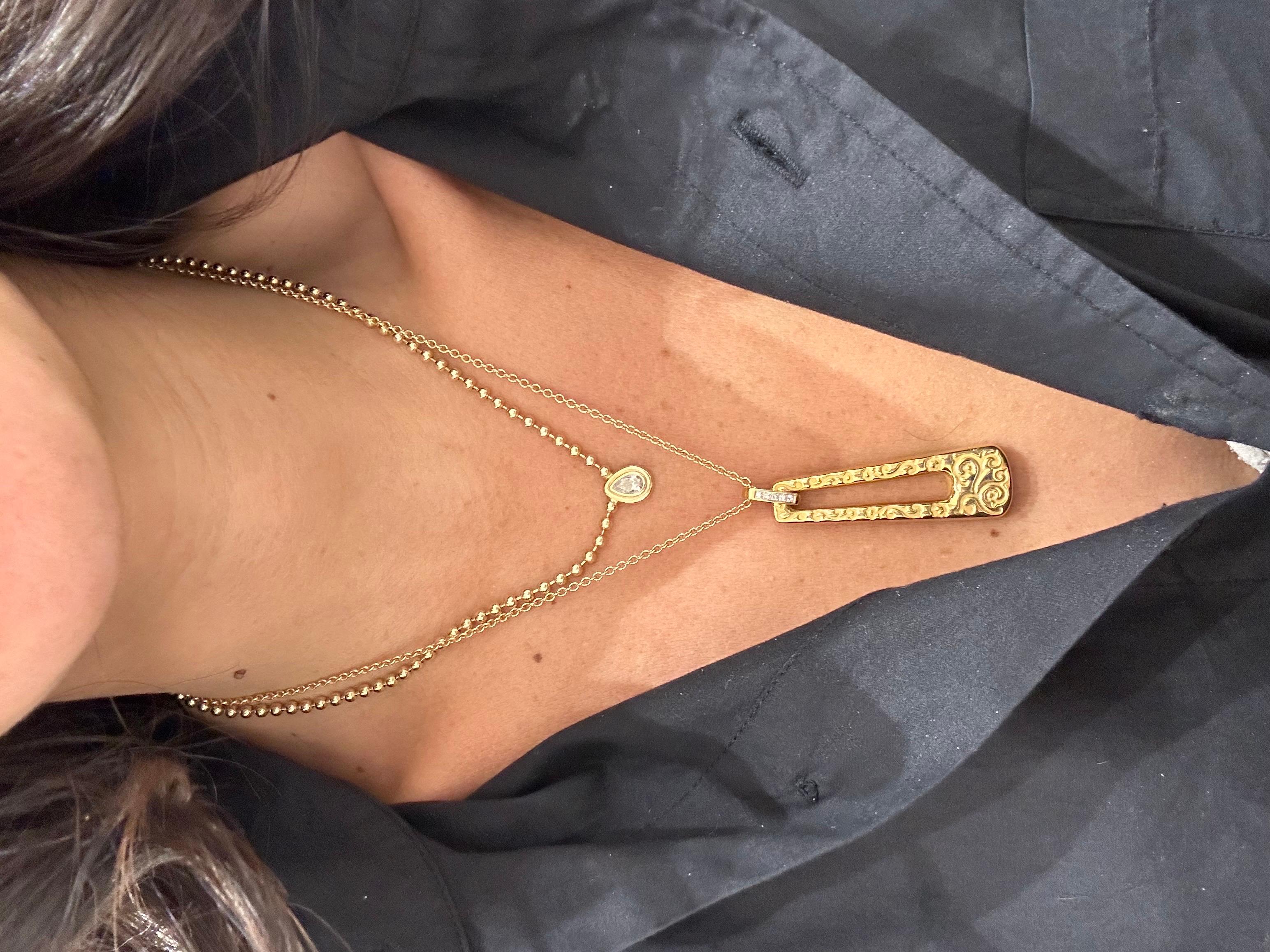 Carrera Y Carrera Pendentif « Cordoba » en or jaune 18 carats avec diamants 0,14 carat Unisexe en vente