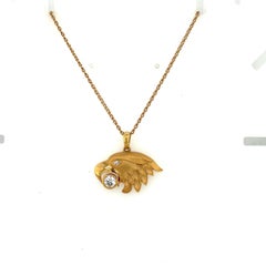 Carrera Y Carrera 18KT Yellow Gold Eagle Head Pendant with 0.38CT Diamond