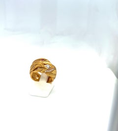 Carrera Y Carrera 18KT Yellow Gold Eagle Head Ring with 0.36Ct Diamond