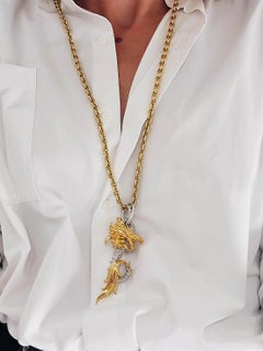 Pendentif grand dragon en or 18 carats de Carrera Y Carrera avec diamants de 1::96 carat