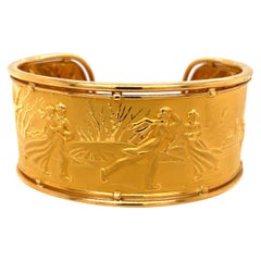 Carrera y Carrera 18kt Yellow Gold "Romantica Skaters" Cuff Bracelet