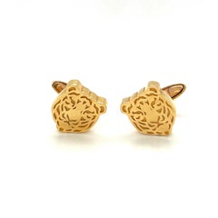Gemelli Carrera y Carrera in oro giallo 18KT con testa di tigre