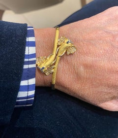 Carrera y Carrera Pulsera doble elefante de oro amarillo de 18 quilates con diamantes de 0,48 quilates