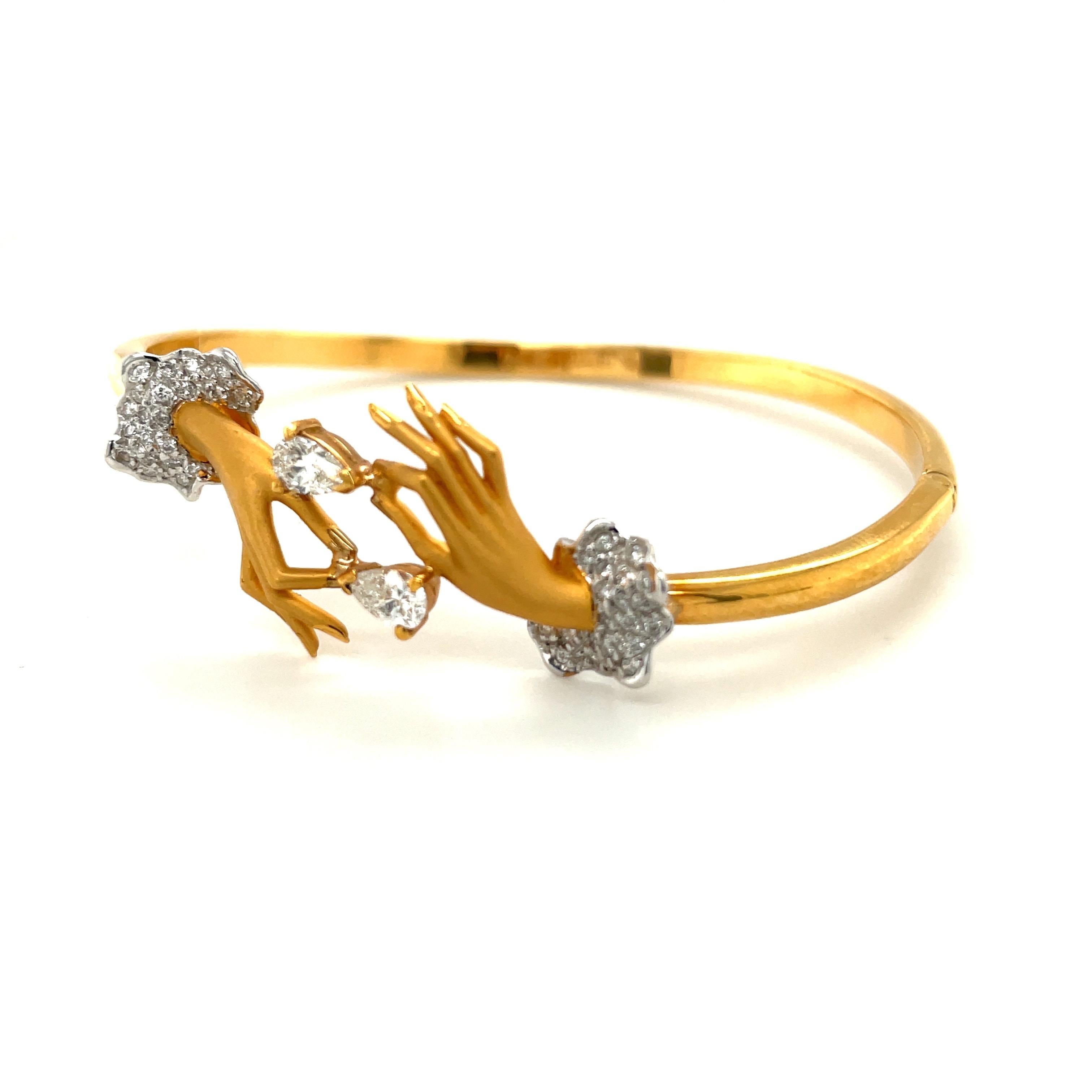Contemporain Carrera Y Carrera 18KT YG Diamant 1,34 carat Bracelet jonc à main en vente