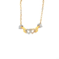 Carrera Y Carrera 18KT YG Double Heart Necklace with 0.45CTs. Diamonds