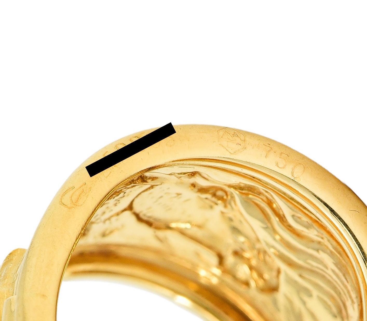 Carrera Y Carrera 1980's 18 Karat Yellow Gold Ecuestre Horse Vintage Band Ring 2