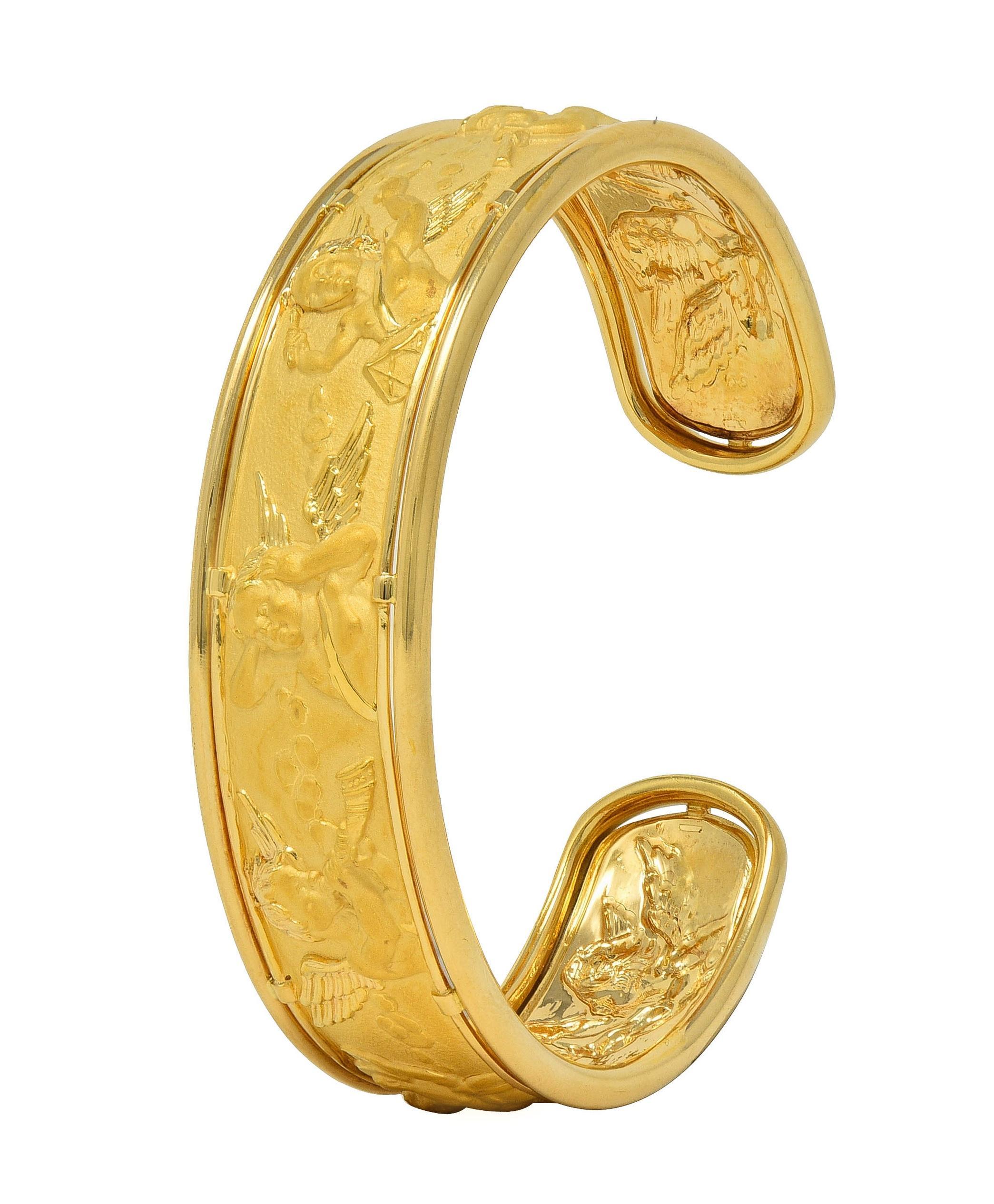 Carrera y Carrera 1990, oro giallo 18 carati, bracciale Cherub Angel Vintage In condizioni ottime in vendita a Philadelphia, PA