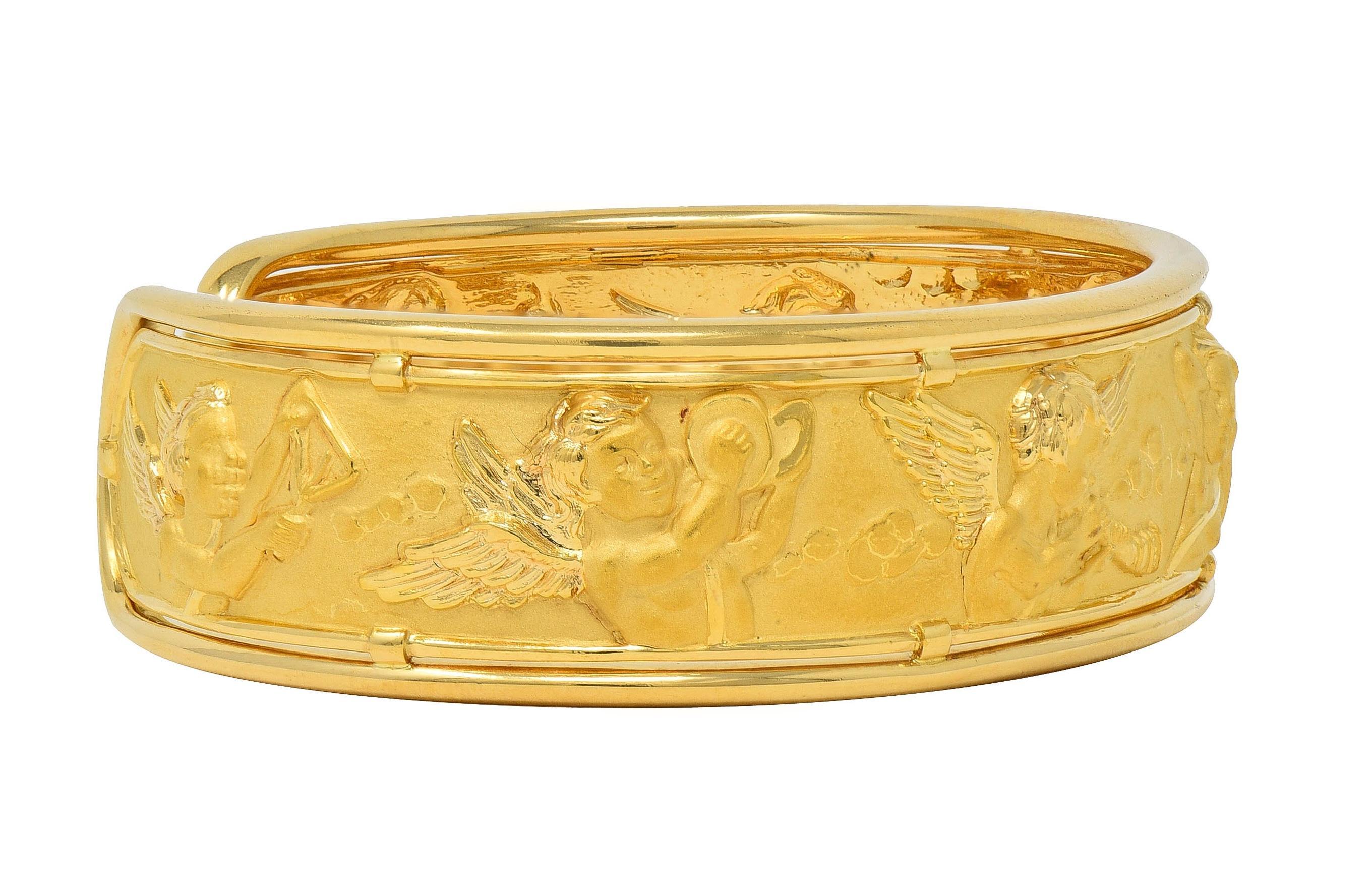 da uomo o donna Carrera y Carrera 1990, oro giallo 18 carati, bracciale Cherub Angel Vintage in vendita