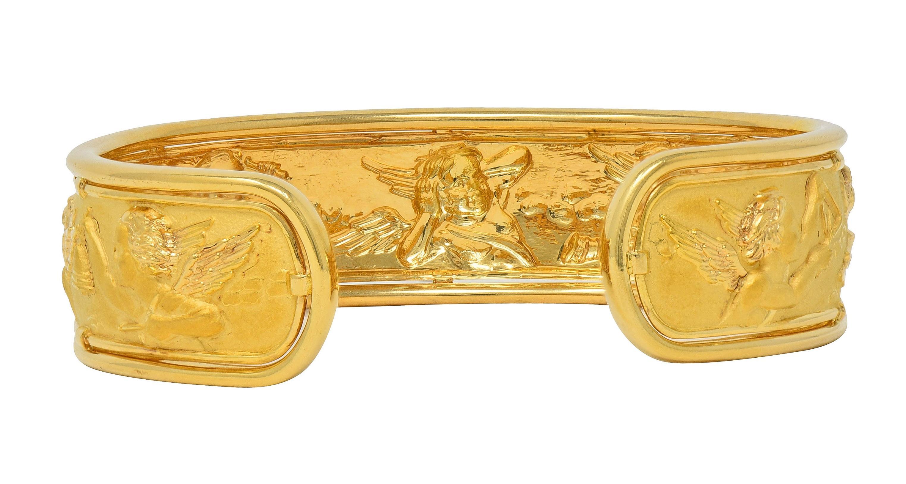 Carrera y Carrera 1990, oro giallo 18 carati, bracciale Cherub Angel Vintage in vendita 1