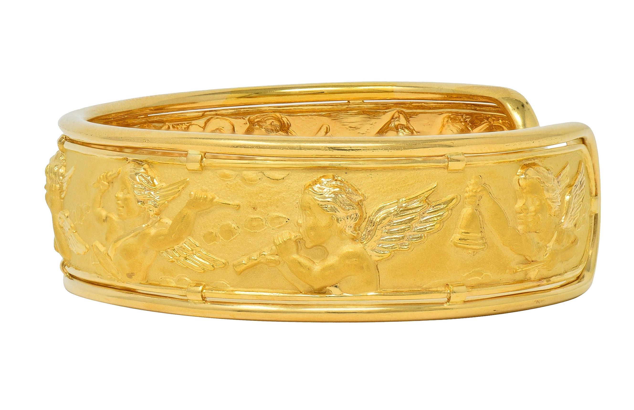 Carrera y Carrera 1990, oro giallo 18 carati, bracciale Cherub Angel Vintage in vendita 2