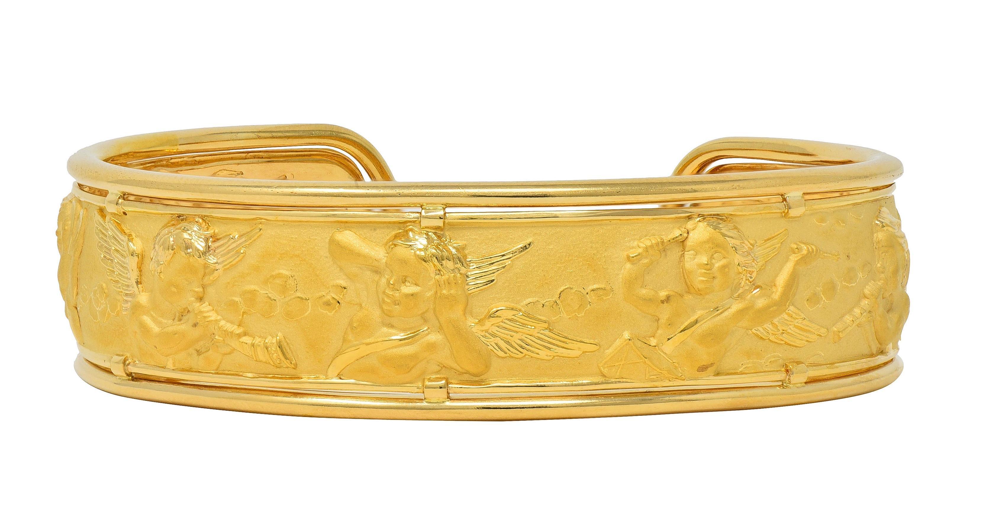 Carrera y Carrera 1990, oro giallo 18 carati, bracciale Cherub Angel Vintage in vendita 5