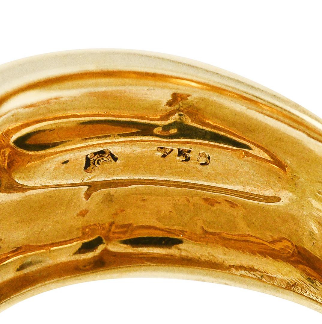 Carrera y Carrera 1990's 18 Karat Yellow Gold Repoussé Cherub Vintage Band Ring 1