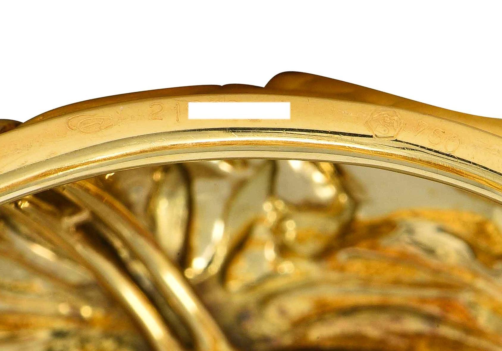 Carrera y Carrera 1990's Diamond 18K Gold Vintage Panther Cuff Bracelet For Sale 2