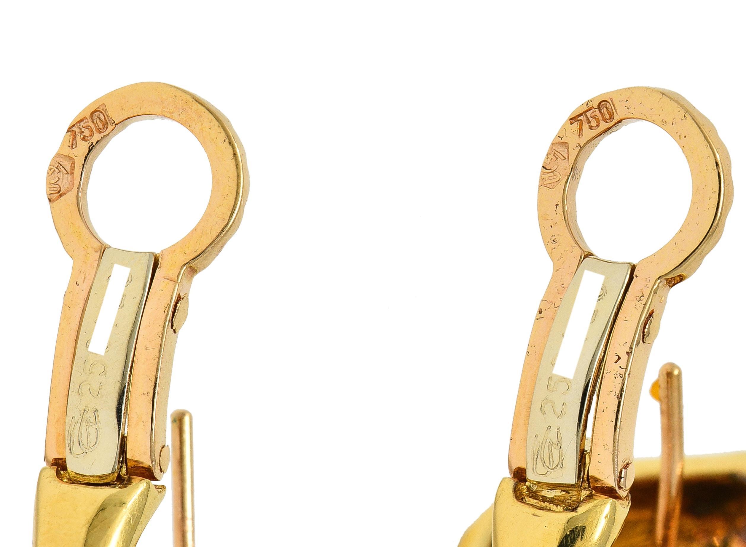 Carrera y Carrera 2000's Diamant 18 Karat Gelbgold Dreifach-Panther-Ohrringe im Angebot 1