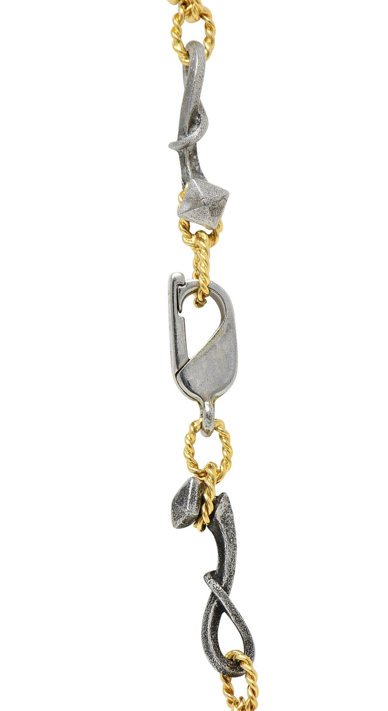 Carrera y Carrera 2000s Collana Pantera in acciaio anodizzato con diamanti e oro 18 carati in vendita 4