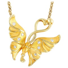 Carrera y Carrera Alegoría Mini 18 Karat Yellow Gold 0.08 Carat Diamond Necklace