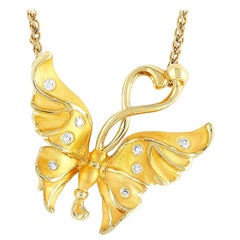 Carrera y Carrera Alegoría Mini 18 Karat Yellow Gold 0.08 Carat Diamond Necklace