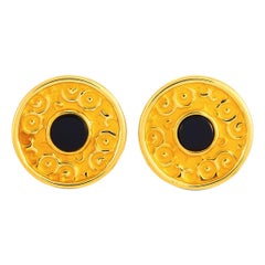 Carrera y Carrera Alegrias 18 Karat Yellow Gold and Onyx Earrings