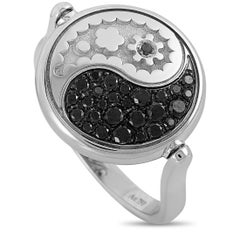 Carrera y Carrera Aqua 18 Karat Gold 0.34 Carat White and Black Diamond Ring