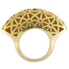 Carrera y Carrera Aqua 18 Karat Yellow Gold Diamond Invisible Setting Bombe Ring