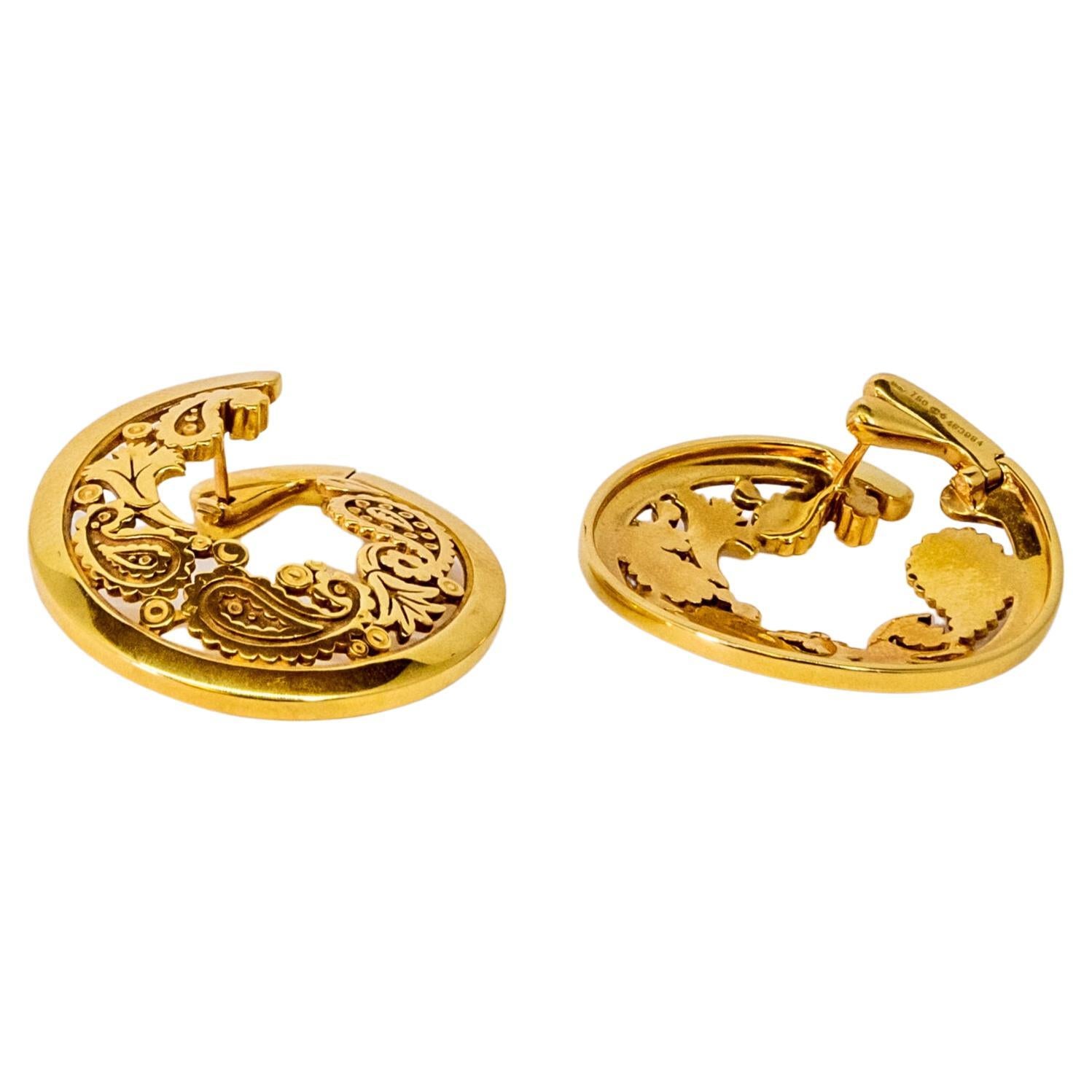 Carrera y Carrera Aqua 18K Yellow Gold Earring, 10076364 For Sale