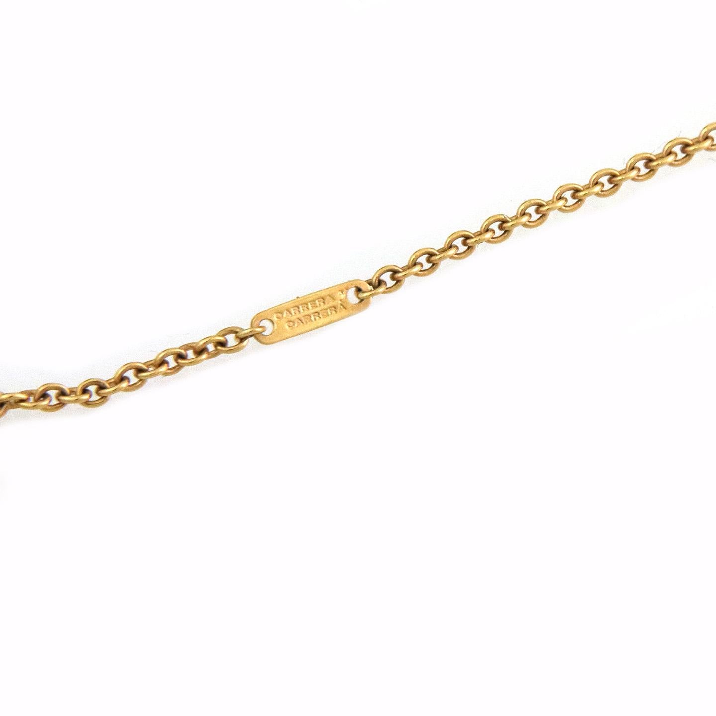 Women's Carrera y Carrera Aqua Diamond White Agate 18k Yellow Gold Lariat Necklace For Sale