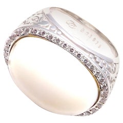 Carrera Y Carrera Aqua Diamond White Agate White Gold Ring