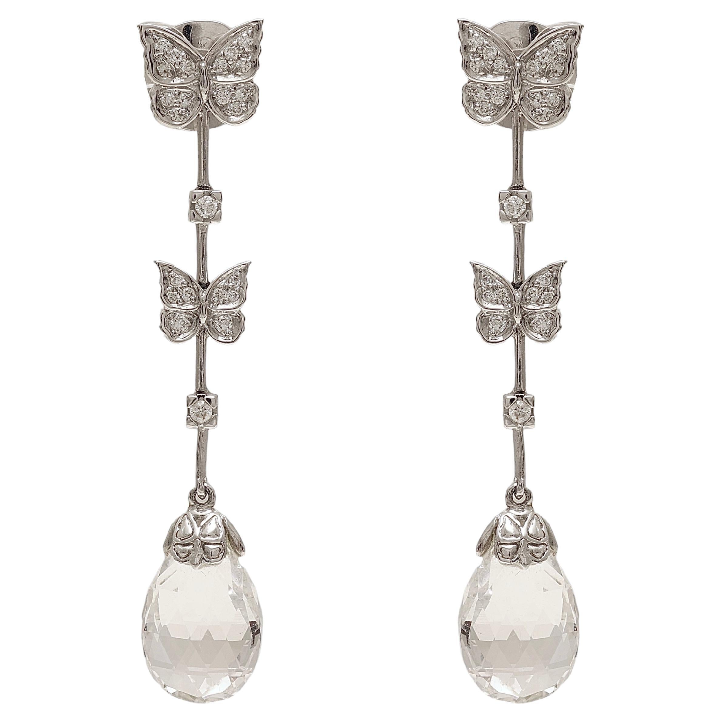 Carrera y Carrera Baile De Mariposas Butterflies 18 kt. White Gold Earrings  For Sale