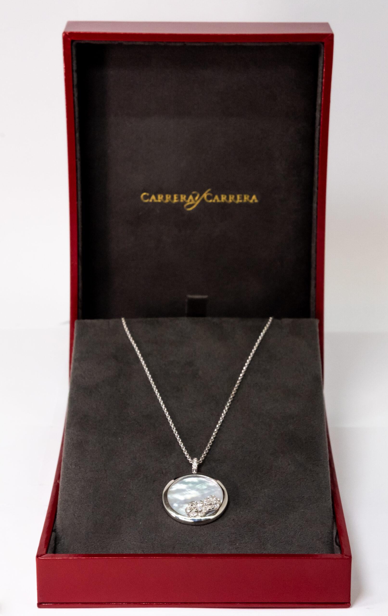 Carrara Y Carrara Baile Garden 18k White Gold and Diamonds Pendant, 10076434 For Sale 2
