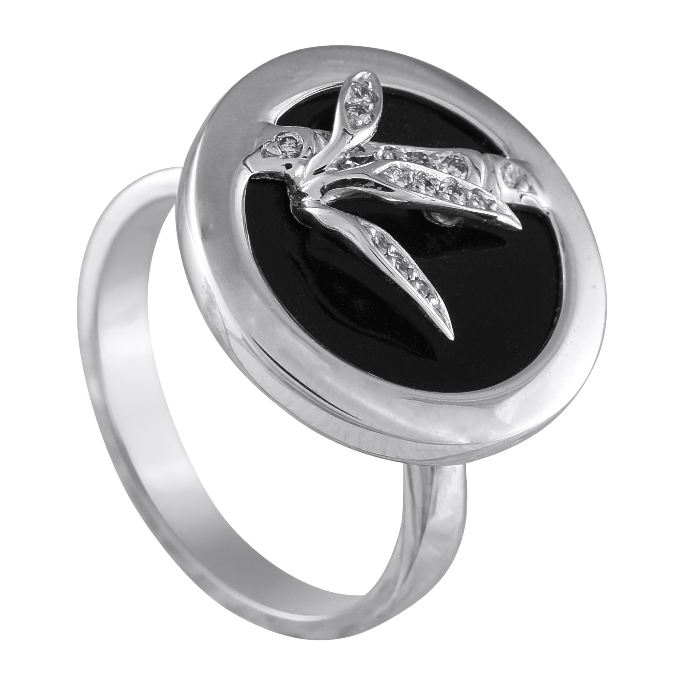 Carrera y Carrera Bambu 18K Weißgold 0,07ct Diamant Ring