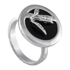 Anillo Carrera y Carrera Bambu Oro Blanco 18K 0.07ct Diamante