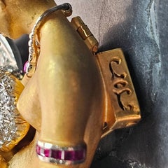 Carrera y Carrera Spilla Leda e il Cigno diamante rubino oro giallo 18k