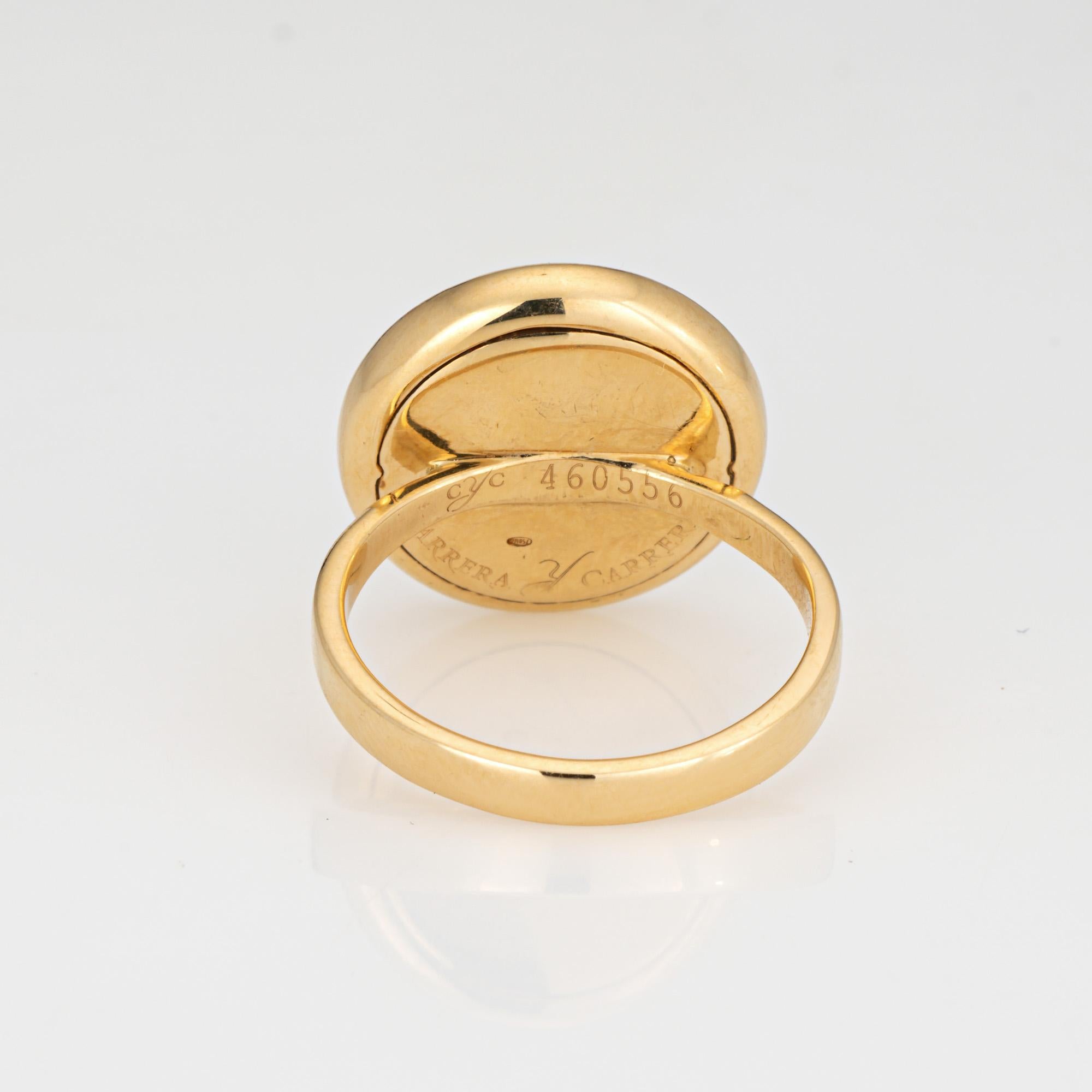 Women's Carrera y Carrera Butterfly Ring Sz 7.5 Mother of Pearl 18k Yellow Gold Jewelry For Sale