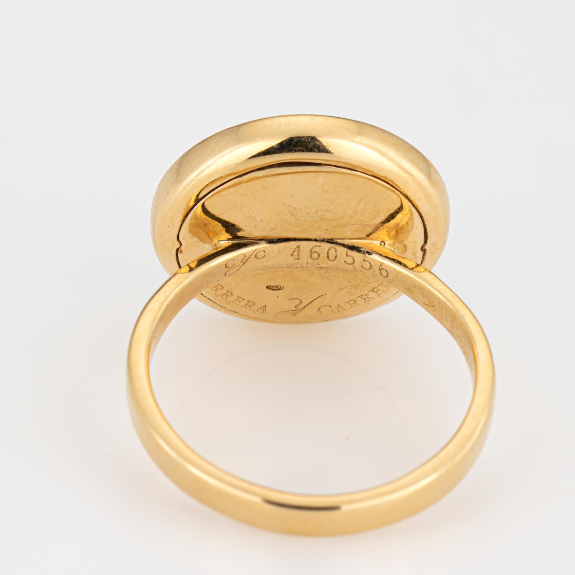 Carrera y Carrera Butterfly Ring Sz 7.5 Mother of Pearl 18k Yellow Gold Jewelry For Sale 2