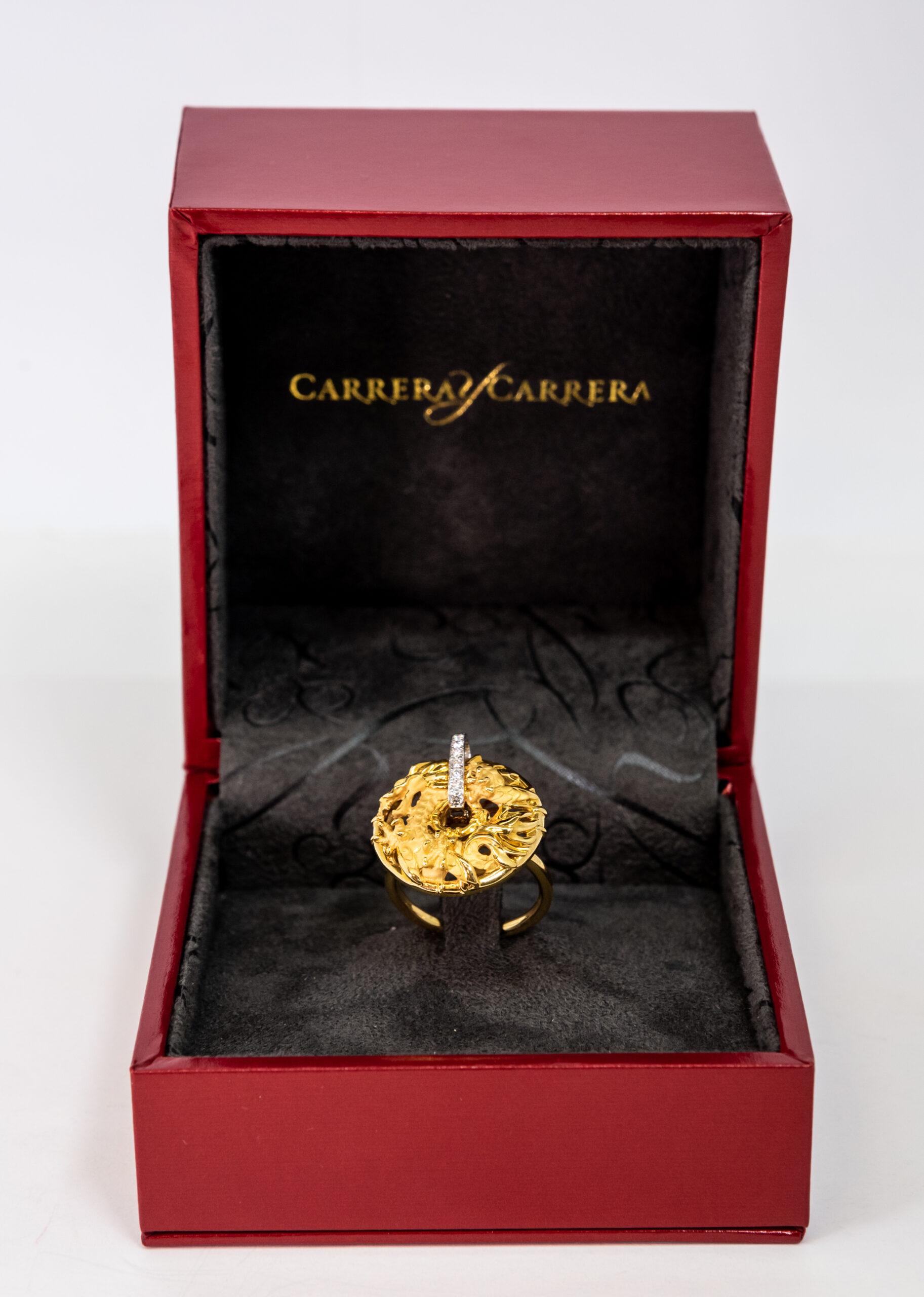 Carrera y Carrera Circles of Fire 18k Yellow Gold Ring, 10076345 In New Condition For Sale In North Miami Beach, FL